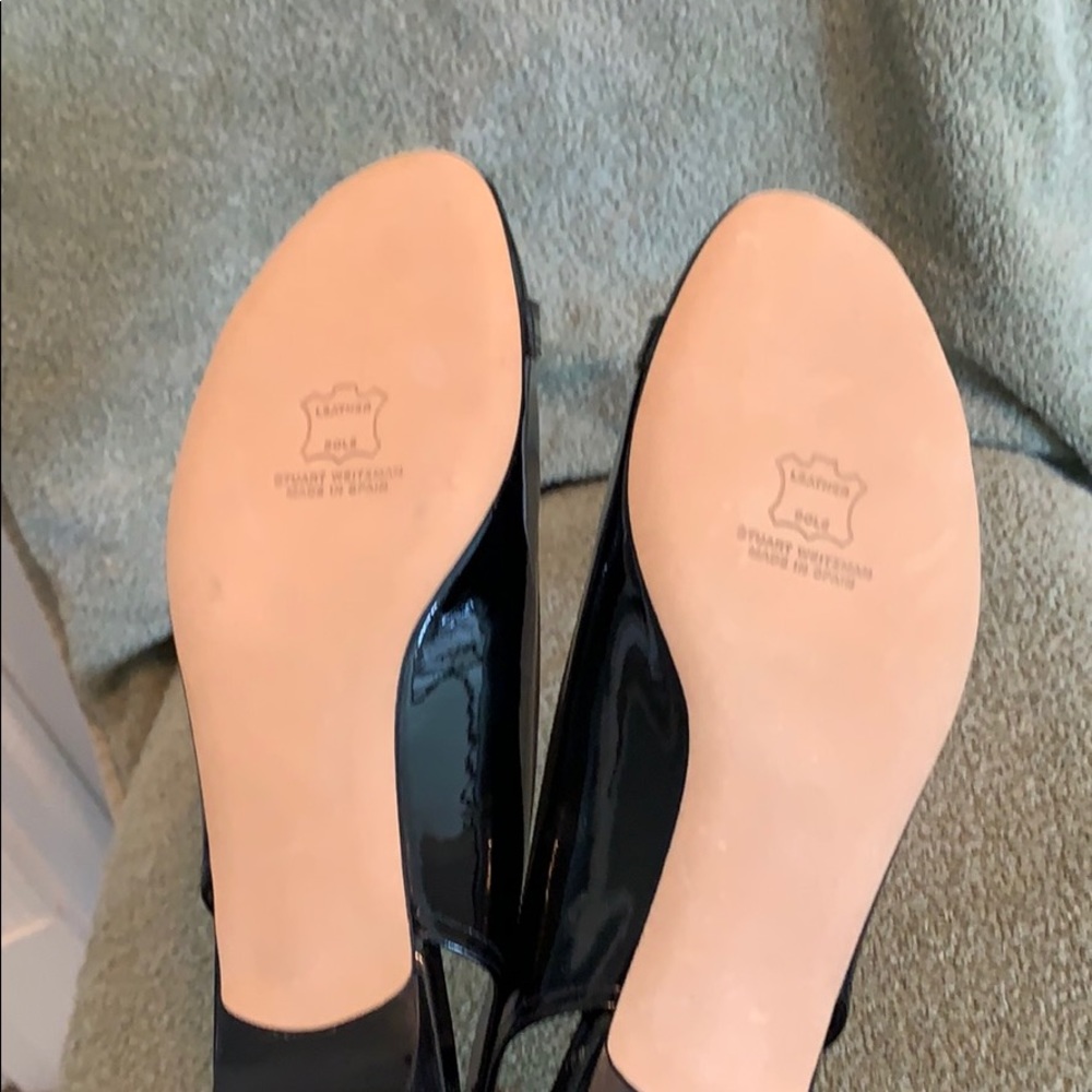 Patent Flat Stuart Weitzman Blk Size 11.5 - image 6